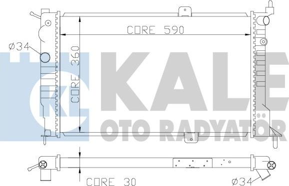 KALE OTO RADYATÖR 371 000 - Radiator, engine cooling autospares.lv