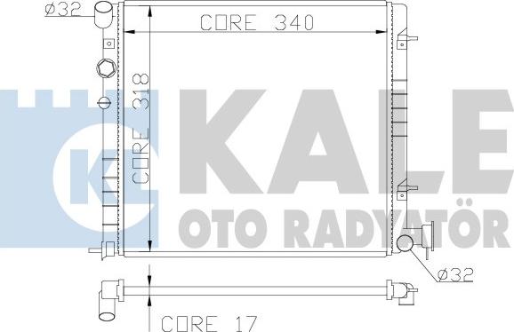 KALE OTO RADYATÖR 372500 - Radiator, engine cooling autospares.lv