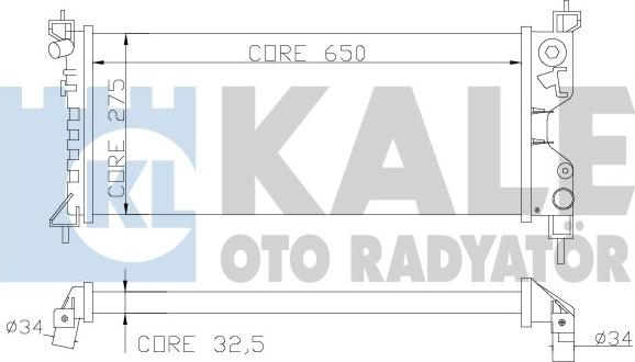 KALE OTO RADYATÖR 372600 - Radiator, engine cooling autospares.lv