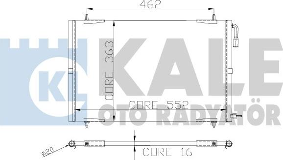 KALE OTO RADYATÖR 248100 - Condenser, air conditioning autospares.lv