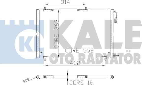 KALE OTO RADYATÖR 248300 - Condenser, air conditioning autospares.lv