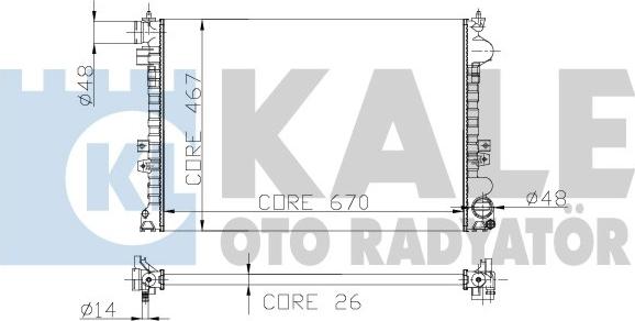 KALE OTO RADYATÖR 242500 - Radiator, engine cooling autospares.lv