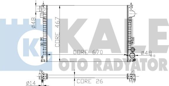 KALE OTO RADYATÖR 242600 - Radiator, engine cooling autospares.lv