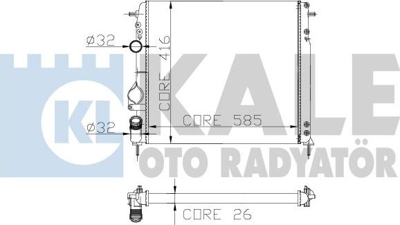 KALE OTO RADYATÖR 251200 - Radiator, engine cooling autospares.lv