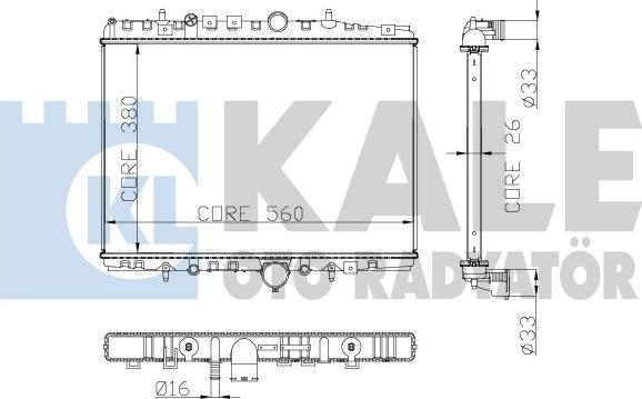 KALE OTO RADYATÖR 258100 - Radiator, engine cooling autospares.lv