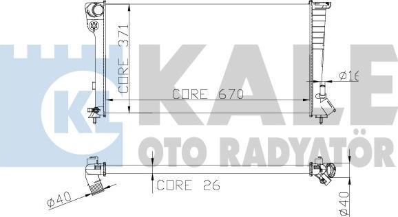 KALE OTO RADYATÖR 257600 - Radiator, engine cooling autospares.lv