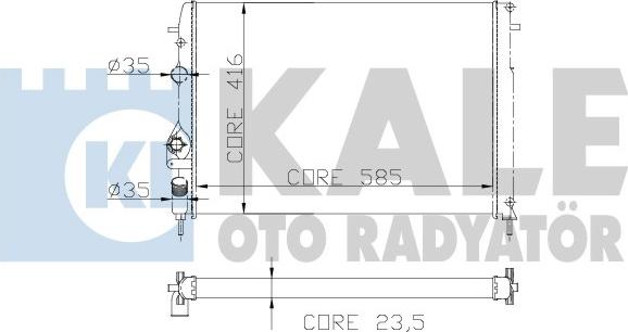 KALE OTO RADYATÖR 205500 - Radiator, engine cooling autospares.lv