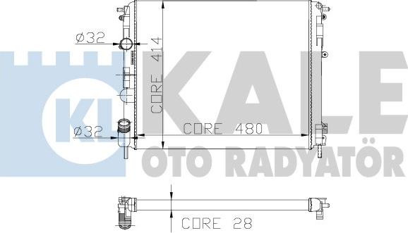 KALE OTO RADYATÖR 205600 - Radiator, engine cooling autospares.lv