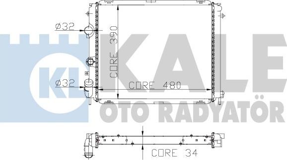 KALE OTO RADYATÖR 208100 - Radiator, engine cooling autospares.lv