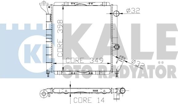 KALE OTO RADYATÖR 208200 - Radiator, engine cooling autospares.lv