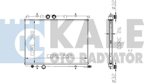 KALE OTO RADYATÖR 213100 - Radiator, engine cooling autospares.lv