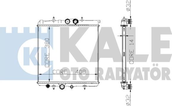 KALE OTO RADYATÖR 213200 - Radiator, engine cooling autospares.lv