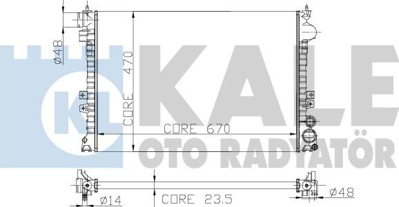 KALE OTO RADYATÖR 217500 - Radiator, engine cooling autospares.lv