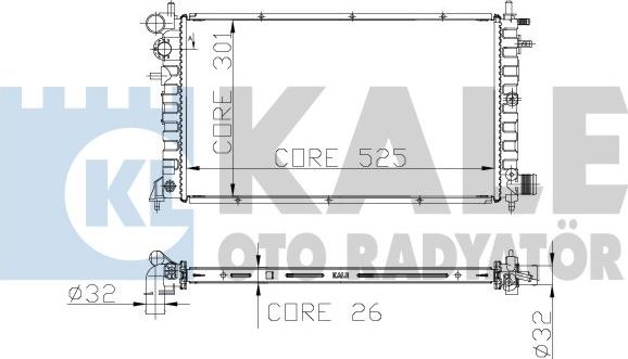 KALE OTO RADYATÖR 217200 - Radiator, engine cooling autospares.lv