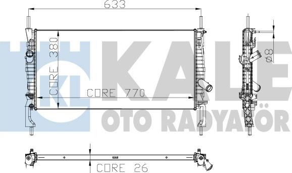 KALE OTO RADYATÖR 235500 - Radiator, engine cooling autospares.lv