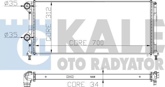 KALE OTO RADYATÖR 235600 - Radiator, engine cooling autospares.lv