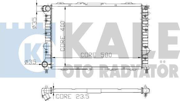 KALE OTO RADYATÖR 231000 - Radiator, engine cooling autospares.lv