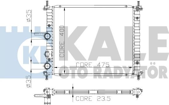 KALE OTO RADYATÖR 231300 - Radiator, engine cooling autospares.lv