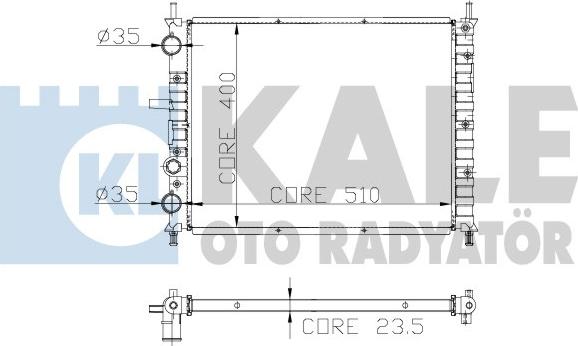 KALE OTO RADYATÖR 231200 - Radiator, engine cooling autospares.lv