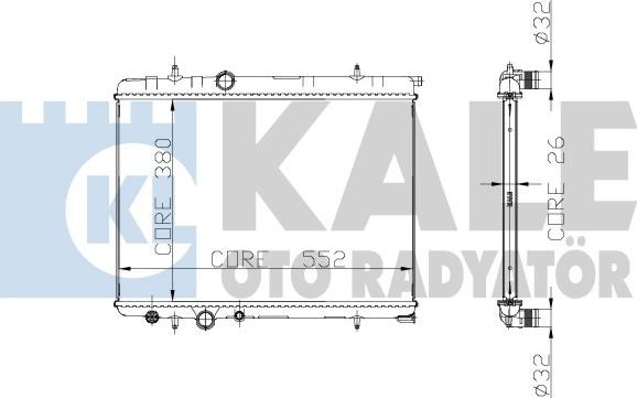 KALE OTO RADYATÖR 224900 - Radiator, engine cooling autospares.lv