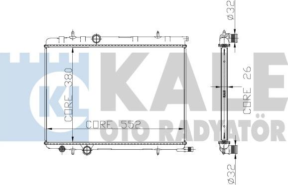 KALE OTO RADYATÖR 225200 - Radiator, engine cooling autospares.lv