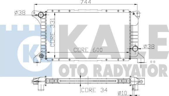 KALE OTO RADYATÖR 221200 - Radiator, engine cooling autospares.lv