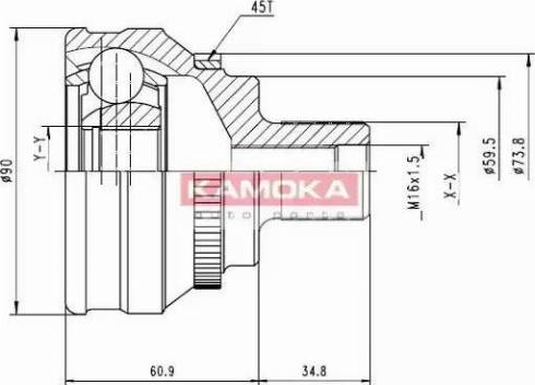 Kamoka 6584 - Joint Kit, drive shaft autospares.lv