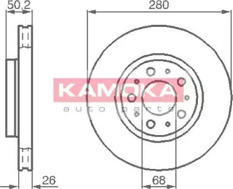 Kamoka 1031210 - Brake Disc autospares.lv