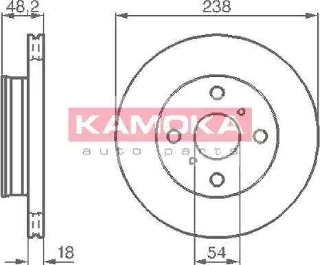 Kamoka 103826 - Brake Disc autospares.lv