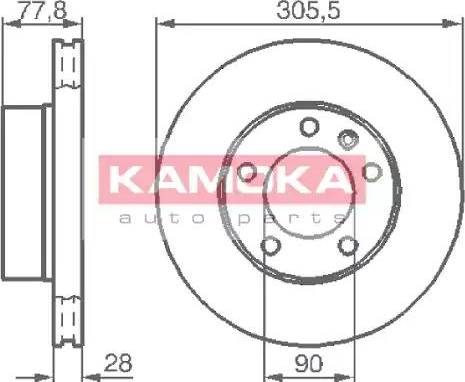 Kamoka 1032434 - Brake Disc autospares.lv