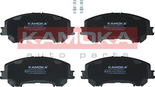 Kamoka JQ101336 - Brake Pad Set, disc brake autospares.lv