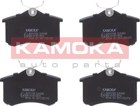 Kamoka JQ1012166 - Brake Pad Set, disc brake autospares.lv