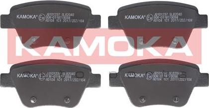 Kamoka JQ101237 - Brake Pad Set, disc brake autospares.lv