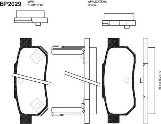 Kavo Parts BP-2029 - Brake Pad Set, disc brake autospares.lv