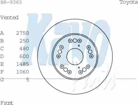 Kavo Parts BR-9365 - Brake Disc autospares.lv