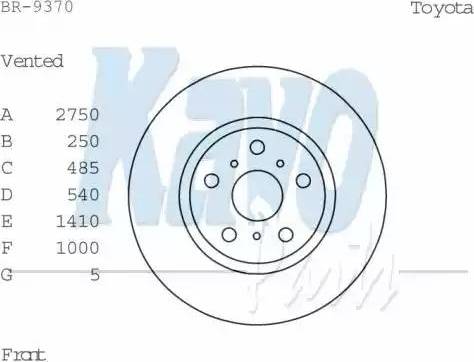 Kavo Parts BR-9370 - Brake Disc autospares.lv