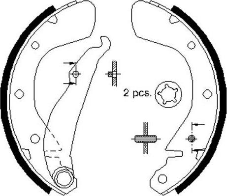 Kavo Parts BS-1400 - Brake Shoe Set autospares.lv