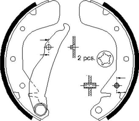 Kavo Parts BS-1402 - Brake Shoe Set autospares.lv