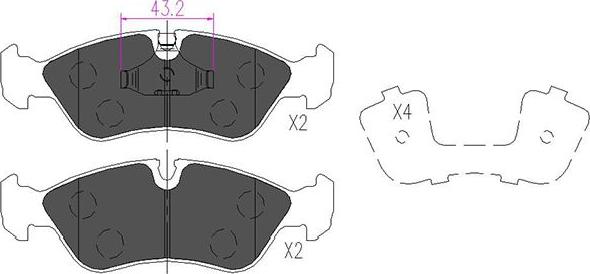 Kavo Parts KBP-1004 - Brake Pad Set, disc brake autospares.lv