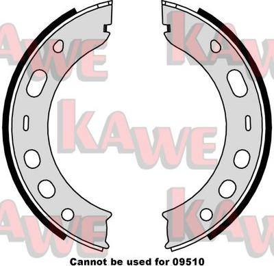 Kawe 09000 - Brake Shoe Set, parking brake autospares.lv