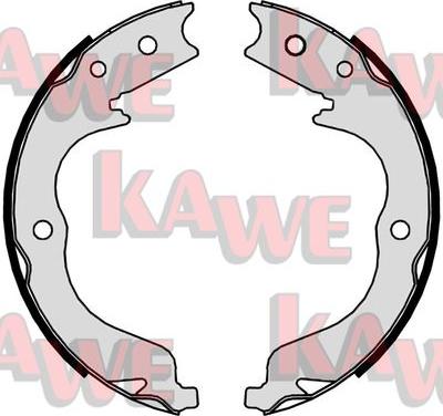 Kawe 09860 - Brake Shoe Set, parking brake autospares.lv