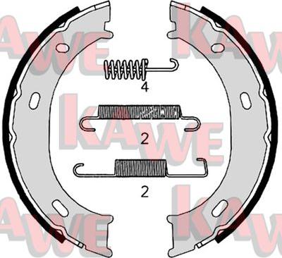 Kawe 07959 - Brake Shoe Set, parking brake autospares.lv