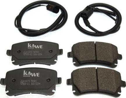 Kawe 810072 - Brake Pad Set, disc brake autospares.lv