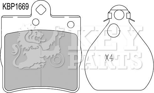 Key Parts KBP1669 - Brake Pad Set, disc brake autospares.lv