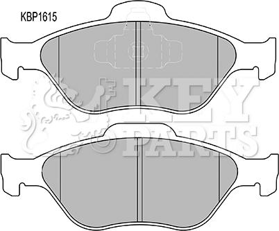 Key Parts KBP1615 - Brake Pad Set, disc brake autospares.lv