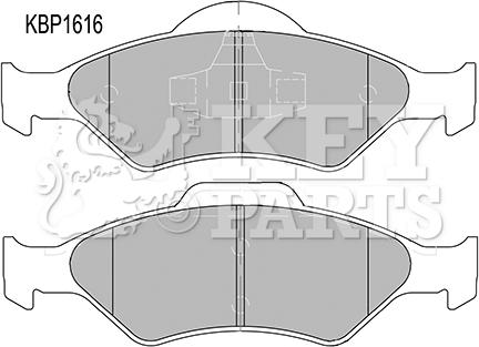 Key Parts KBP1616 - Brake Pad Set, disc brake autospares.lv