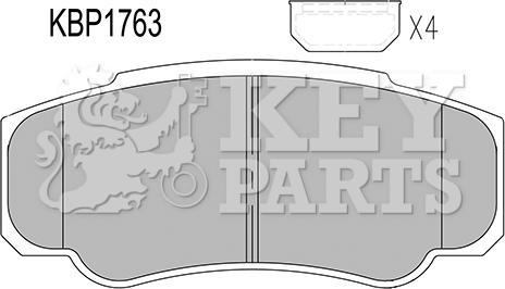 Key Parts KBP1763 - Brake Pad Set, disc brake autospares.lv