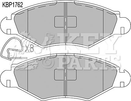 Key Parts KBP1762 - Brake Pad Set, disc brake autospares.lv