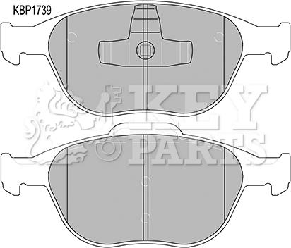 Key Parts KBP1739 - Brake Pad Set, disc brake autospares.lv