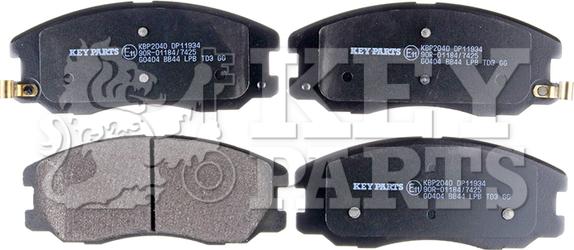 Key Parts KBP2040 - Brake Pad Set, disc brake autospares.lv